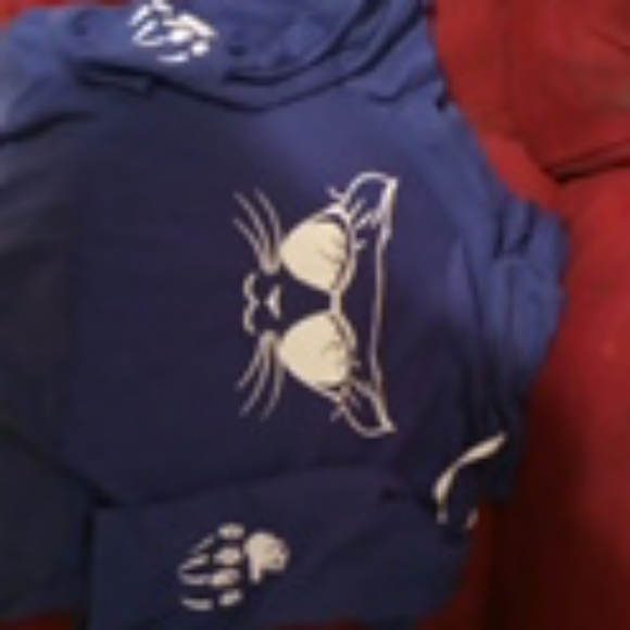 3 blue and 3 black hoodie with cat print - Picture 3 of 3